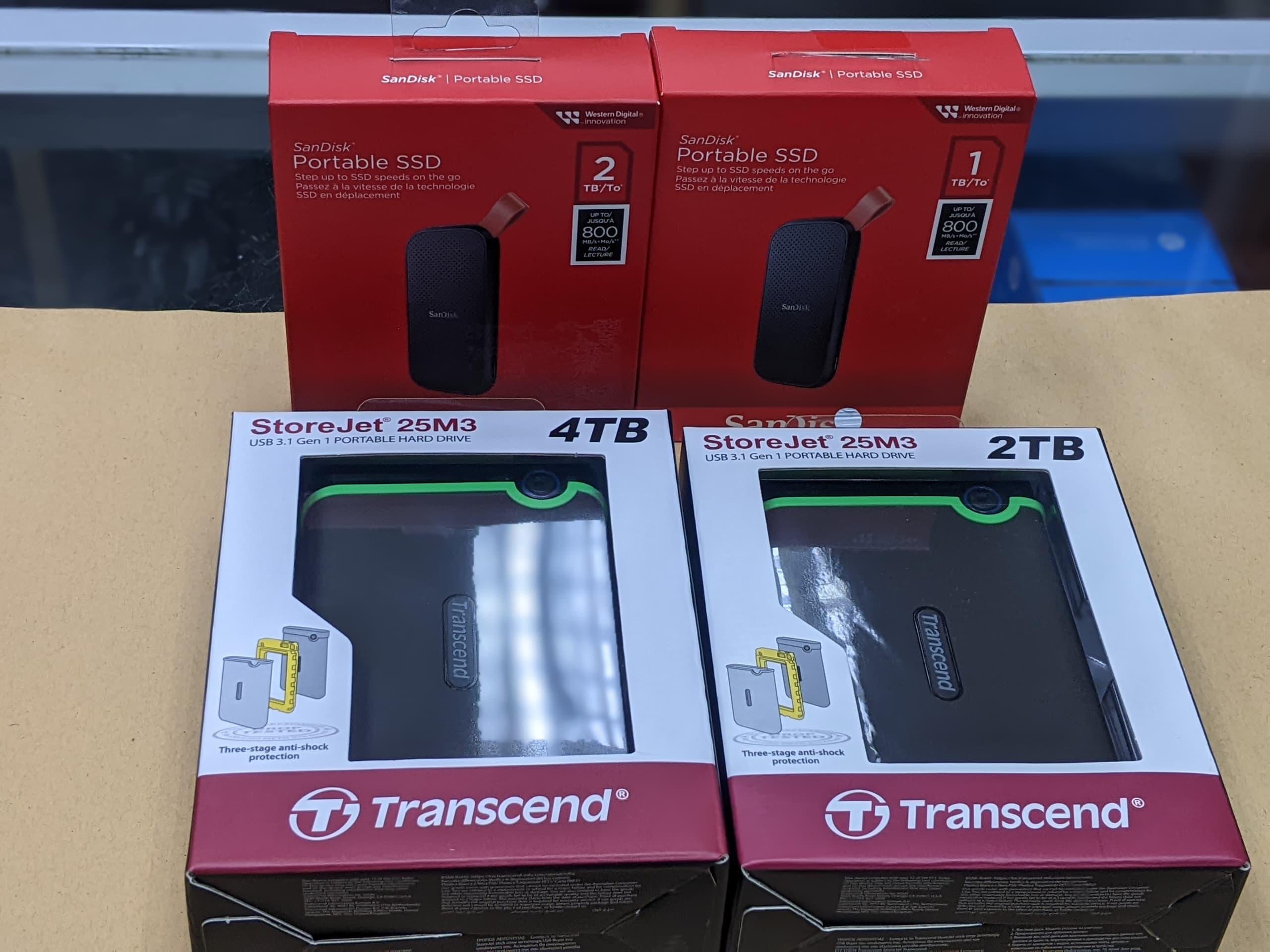 Hard drives and SSDs